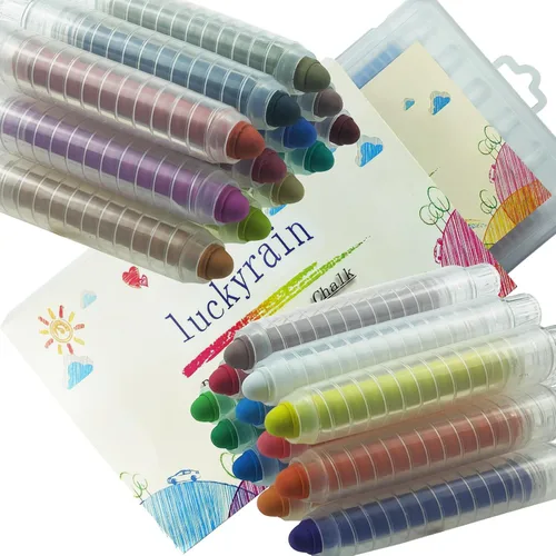 Tiza no tóxica sin polvo para niños, tiza de color con soporte, la mejor herramienta de arte para pizarra, niños, dibujo, escritura, 24 unidades