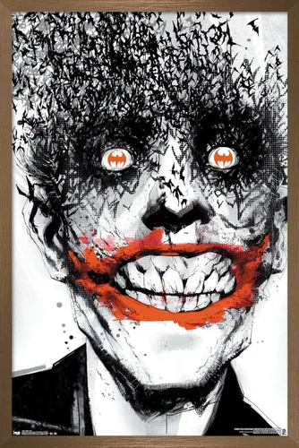 Miniatura 14 de Trends International DC Comics - Póster de pared de The Joker - Murciélagos, 14.725 x 22.375 pulgadas, versión enmarcada de madera de granero