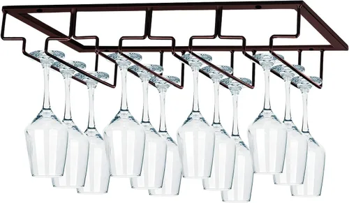 Miniatura 15 de MOCOUM Estante para copas de vino debajo del gabinete, soporte para copas de vino, soporte de alambre para copas de vino, colgador de almacenamiento