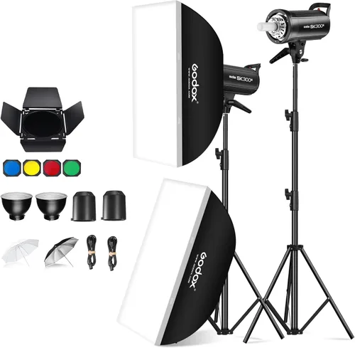 Miniatura 2 de Godox 2 x SK300II Studio Flash Strobe Kit: 2.4G 600Ws Speedlite Flash Monolight con soporte Bowens para fotografía de estudio, fotografía