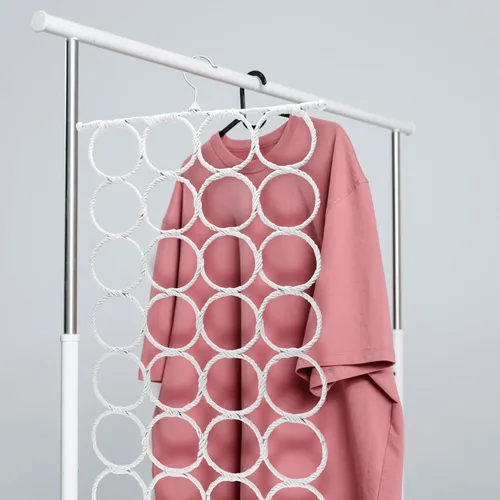Miniatura 2 de Super Z Outlet Organizador plegable de 28 agujeros para anillos que ahorran espacio para ropa para colgar ropa, corbatas, cinturones, calcetines