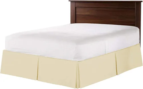 Miniatura 14 de Falda de cama plisada tipo caja de algodón 100% con 800 hilos - Volante plisado de lujo contra el polvo, falda de cama moderna de calidad hotelera