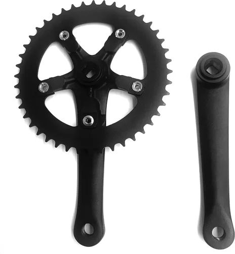Miniatura 4 de Juego de bielas de una sola velocidad 44T 6.693 in bielas 110 BCD para bicicleta de carretera de montaña bicicleta de engranaje fijo