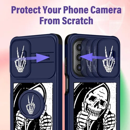 Miniatura 4 de Funermei Funda para Moto G Stylus 5G 2022, funda para teléfono con diseño de calavera de esqueleto para mujeres y niñas, diseño gótico, Como