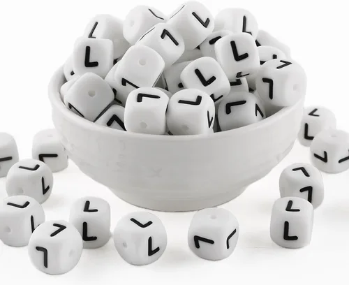 Miniatura 21 de Cuentas de silicona de corazón cuadrado blanco de 0.472 pulgadas, 20 cuentas de silicona con números de corazón para hacer llaveros, ideal