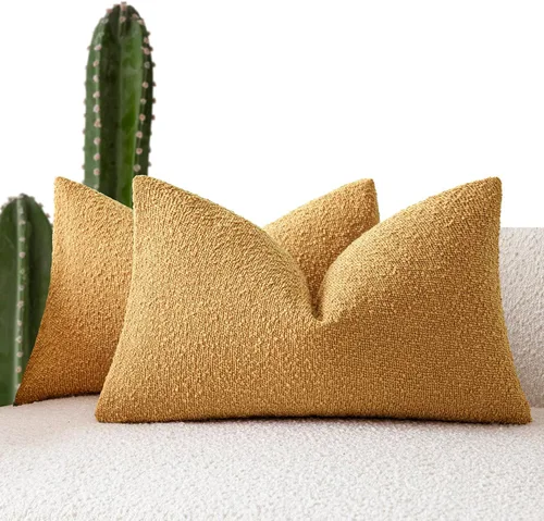 Miniatura 65 de Foindtower - Juego de 2 fundas decorativas de textura de bucle, fundas de almohada acentuadas, fundas de cojín sólidas, neutrales, para sofá, silla