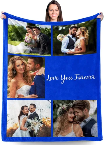 Miniatura 15 de Regalos personalizados para novio, novia, regalo personalizado para marido y esposa, mantas personalizadas con imágenes, manta de fotos