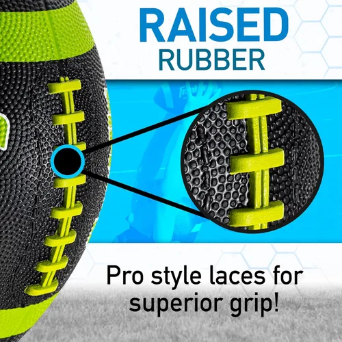 Miniatura 4 de Franklin Sports Balones de fútbol americano de goma para niños Junior Grip-Rite tamaño juvenil - Balones de fútbol americano Peewee Kids duraderos