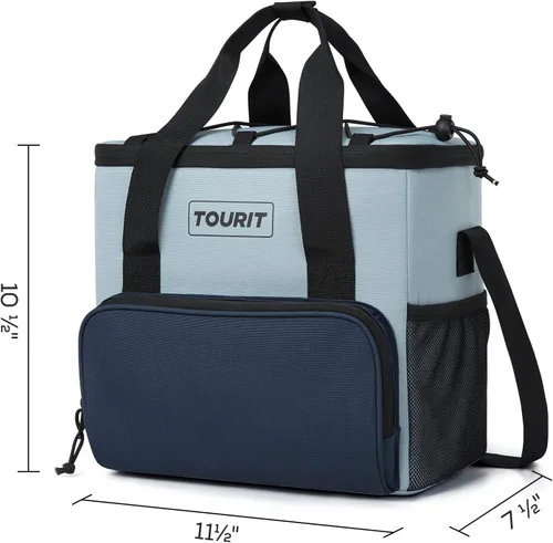 Miniatura 7 de TOURIT Bolsa de enfriador suave pequeña aislada, bolsa de enfriador de almuerzo de 24/35/46 latas, caja de hielo, enfriadores portátiles y a prueba
