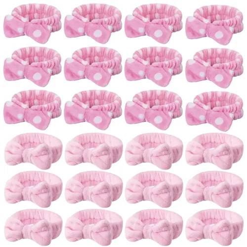 Miniatura 10 de WILLBOND 24 diademas de spa a granel para el cuidado de la piel, para lavado de cara, maquillaje, lazo para lavado facial, toalla de franela suave