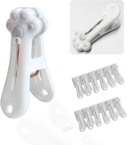 Pinzas de plástico para ropa de lavandería (gris), paquete de 12, pinzas para ropa sin rastro, clips para bolsa, clip para paquete de alimentos, con