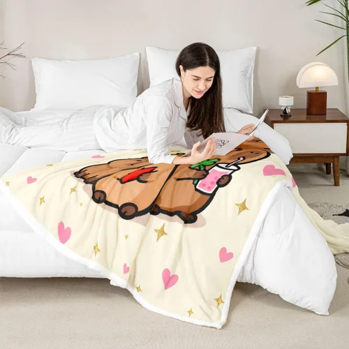 Miniatura 4 de Erosebridal Funny Capybaras Blanket Capybara Lover Gifts Cute Fleece Blanket for Kids Girls Boys, Capybara Decorations Blankets 40"x50", Kawaii