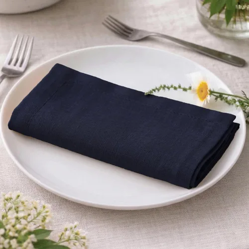 Miniatura 2 de Ramanta Home - Juego de 12 servilletas de tela azul marino de algodón 100% Servilletas de tela de 18x18 pulgadas Servilletas de mesa
