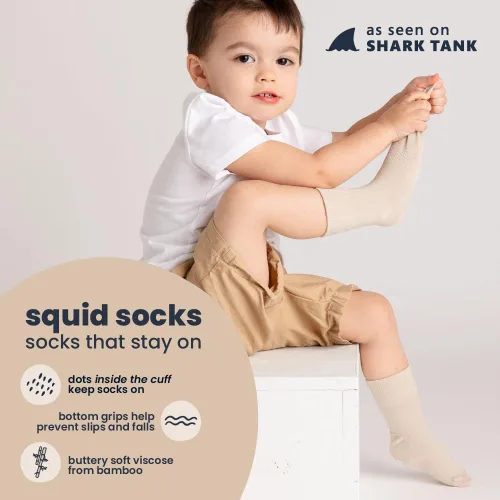 Miniatura 99 de squid socks Calcetines de viscosa de bambú 0-6M, 6-12M, 12-24M y 2T-3T Calcetines que se mantienen puestos