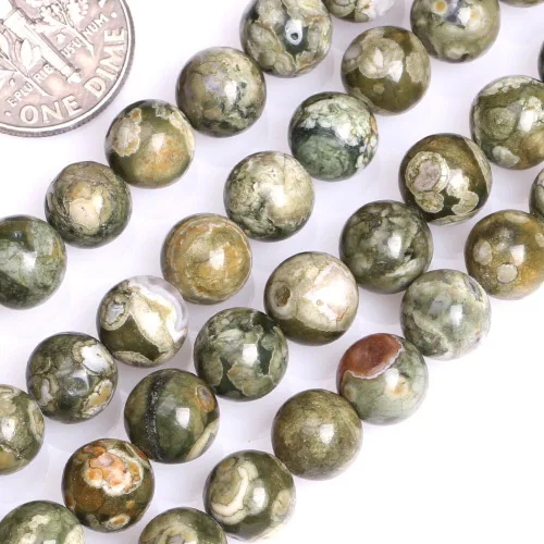 Miniatura 89 de GEM-Inside - Cuentas sueltas de ágata verde con bandas de energía natural, cuentas de energía natural para hacer joyas, 0.315 in, redondas, 15 Ágata