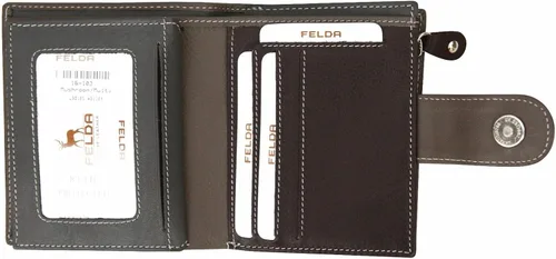 Miniatura 5 de Cartera de piel auténtica RFID para mujer, multicolor, 10 ranuras para tarjetas