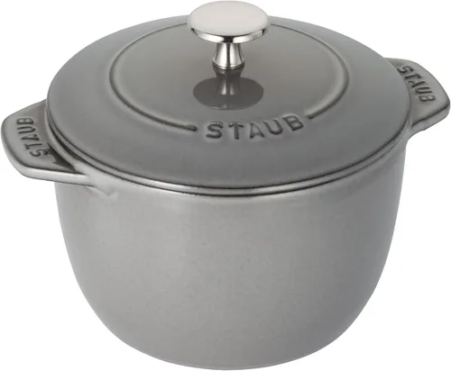 staub La Cocotte de GOHAN 40509-703 La Cocotte de Gohan Gray M 6.3 pulgadas (6.3 in) - Olla de arroz, 2 piezas, pintura, olla de hierro fundido,