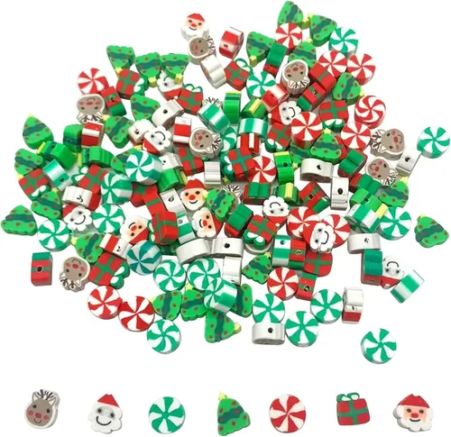 Miniatura 5 de 100 cuentas de arcilla polimérica mixta Heishi para hacer pulseras, aretes, collares, joyas Bola