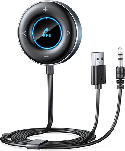 RIWUSI Adaptador AUX Bluetooth para coche, [Plug and Play] Receptor Bluetooth 5.3, adaptador AUX de coche de 0.138 in para estéreo