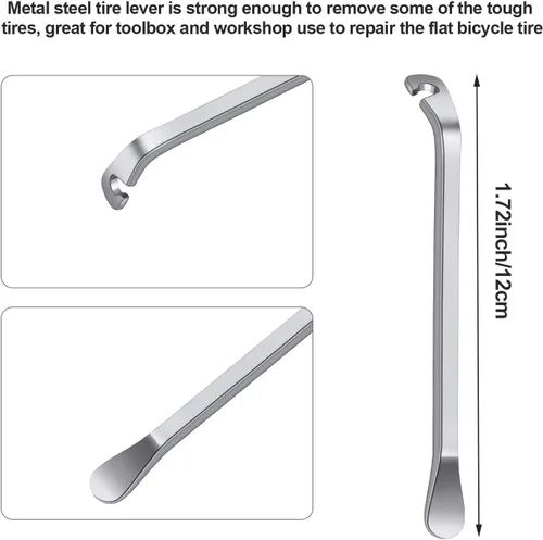 Miniatura 2 de 5 piezas de llave de radios de bicicleta herramienta de radios para bicicleta con palanca de neumático de 1 pieza Kit correcto de llanta