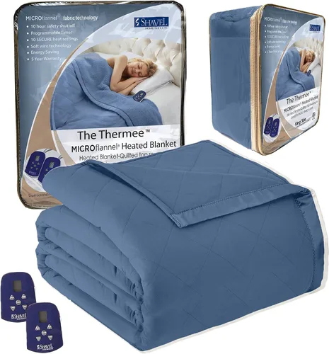Miniatura 25 de Thermee Manta térmica de microfranela tamaño Queen – 10 ajustes, programable, calentamiento rápido, cuadros rústicos