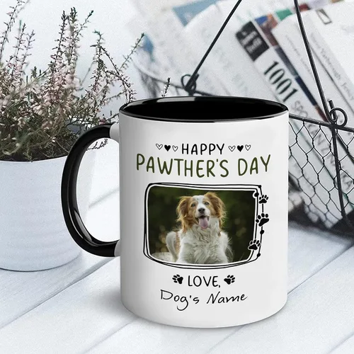Miniatura 2 de AWE-CREATIVES Taza personalizada de perro para papá, taza de café de cerámica blanca, regalo divertido para papá, taza del día del padre