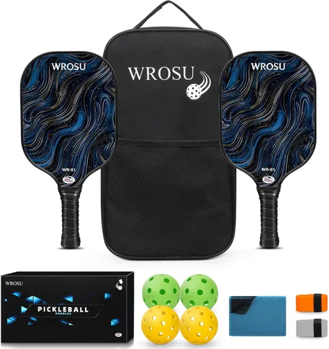 Miniatura 13 de Carbon Fiber Pickleball Paddles Set of 4 or 2 Rackets,USAPA Approved Pickleballs Equipment with Balls,Bag,Accessories,Carbon Fiber T300 Lightweight