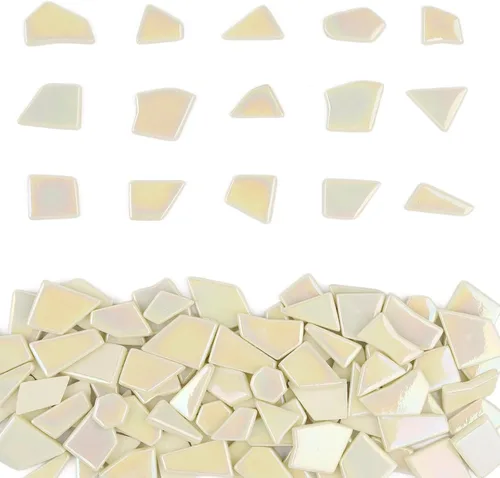 Miniatura 23 de Youway Style Azulejos de Mosaico de Vidrio Iridiscente para Manualidades a Granel, 200g Piezas de Vidrio de Mosaico Roto para Manualidades