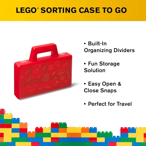 Miniatura 4 de Room Copenhagen, Lego 40870001 - Caja de clasificación para llevar - Estuche de viaje con divisores organizadores, color rojo