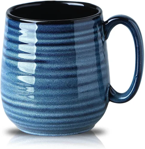 Miniatura 10 de HASENSE - Taza de café de cerámica grande de 20 onzas con gran asa, taza de té de cerámica para oficina y hogar, taza grande de regalo para papá