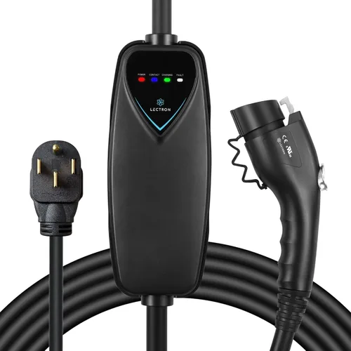 Lectron Cargador EV de nivel 2 – Certificado ETL, 240 V, 40 amperios, enchufe NEMA 14-50, cable de extensión de 16 pies y cable J1772 – Cargador de
