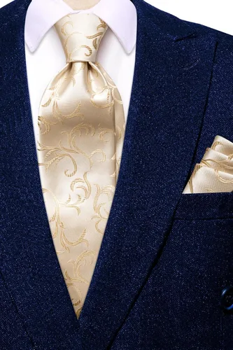 Miniatura 189 de Hi-Tie Corbata clásica de cachemira para hombre con pañuelo y gemelos a cuadros
