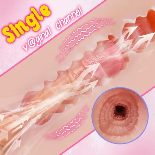 Miniatura 4 de Muñeca sexual vibrante con vagina para hombres, muñeca con vagina realista de 5 succiones y 7 vibraciones con canal vaginal 3D, masturbador de doble