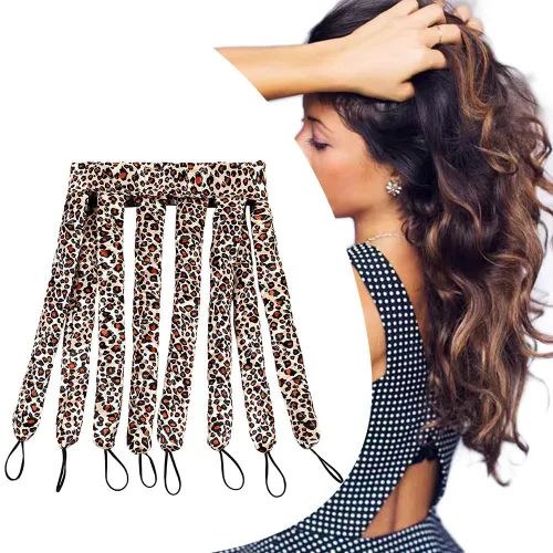 Miniatura 9 de Diadema rizadora de cabello sin calor para mujeres y niñas, material de satén suave, amigable con la piel, rizos de cabello sin calor para cabello