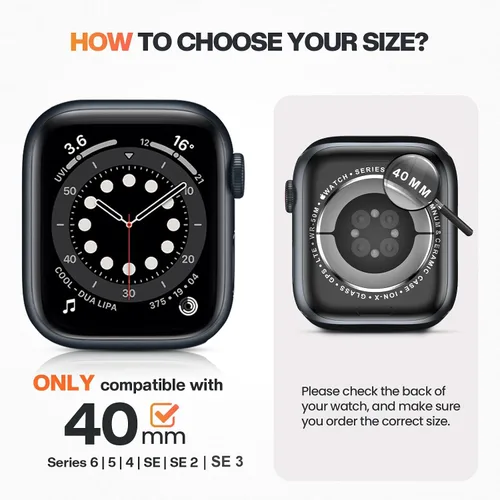 Miniatura 2 de Goton - Pack de 2 Fundas Bling para Apple Watch con Protector de Pantalla 40mm SE 3/2/1, Series 6/5/4, Funda con Purpurina para Mujer con Diamantes