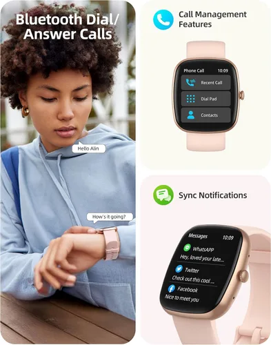 Miniatura 2 de Parsonver Reloj inteligente para teléfonos iOS y Android (respuesta/hacer llamadas), relojes de pantalla HD para mujeres, reloj de seguimiento