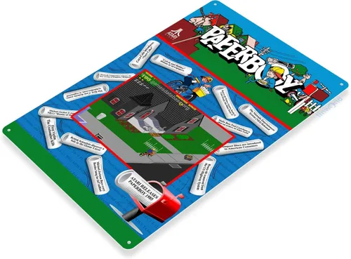 Miniatura 2 de Tinworld Cartel de estaño: Paperboy Arcade Sign Game Room Sign Marquesina Retro Classic Gaming Console C735
