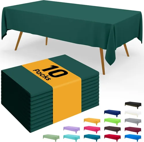 Miniatura 14 de Smiry - Juego de 6 manteles desechables, 54 x 78 pulgadas, manteles impermeables rectangulares para fiestas, cubierta de mesa de plástico