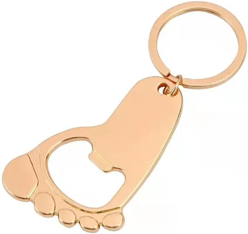 ARFUKA Llavero abrebotellas, mini colgante de pie, abrebotellas de cerveza de soda, llavero para abrebotellas de bebidas, soporte para llaves para