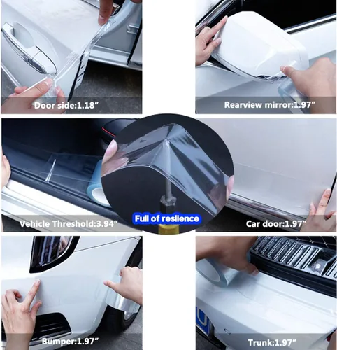 Miniatura 3 de ToLanbbt Protector Invisible para Borde de Puerta de Automóvil, Protectores de Umbral de Puerta Automotriz Anti-Rayones, Cinta Adhesiva Impermeable