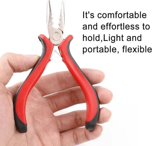 Miniatura 4 de Alicates para extensiones de cabello, 3 agujeros para extensiones de cabello con micro nanoanillo, abrey extracción, alicates de punta de aguja