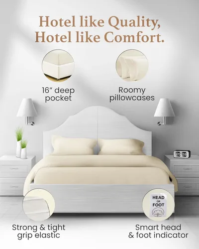 Miniatura 4 de Good Sleep Bedding Juego de sábanas divididas tamaño King para cama ajustable, sábanas de lujo, algodón egipcio, juego de sábanas de 5 piezas