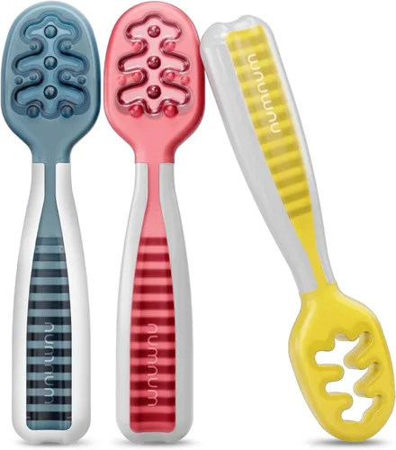 Miniatura 23 de NumNum Juego de Cucharas para Bebé, Baby Essentials Pre-Cuchara GOOtensils para 6+ Meses, Cucharas de Autoalimentación de Primera Etapa para Destete
