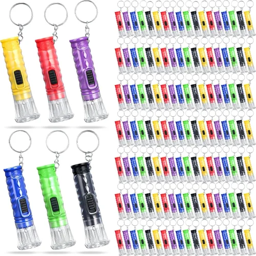 Geelin 200 llaveros de mini linterna a granel, linterna LED pequeña para senderismo, camping, fiesta, recuerdos, viajes, lectura nocturna, pasear al