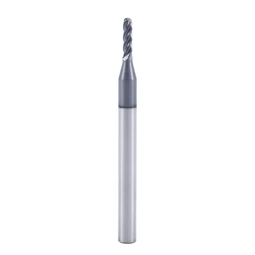 ISB Fresa de Extremo de Punta Esférica, Diámetro de 1/16", Diámetro de Vástago de 1/8", 4 Flautas Brocas de Fresado de Carburo de Grano Micro Brocas
