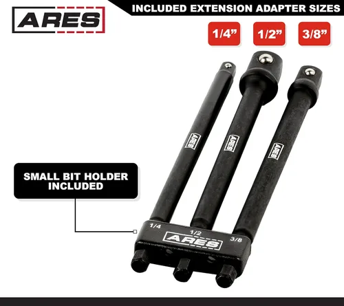 Miniatura 2 de ARES 22023 - Juego de Adaptadores de Dados de Grado de Impacto de 6 Pulgadas - Convierte el Taladro Atornillador de Impacto en Atornillador de Dados
