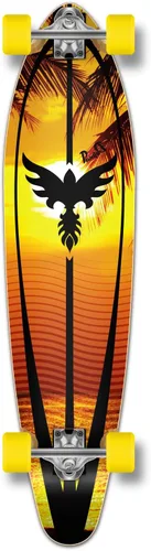 Miniatura 8 de Yocaher Longboard - Patineta completa Kicktail Cruiser de 40 x 10 pulgadas con cinta de agarre negra de alta calidad, camión de aleación de aluminio