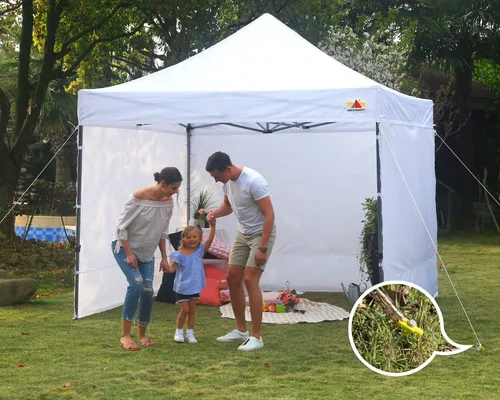 Miniatura 7 de ABCCANOPY Estacas de tienda de campaña de 8 pulgadas, 10 anclajes de metal antioxidantes, picos resistentes con 4 cuerdas para acampar al aire