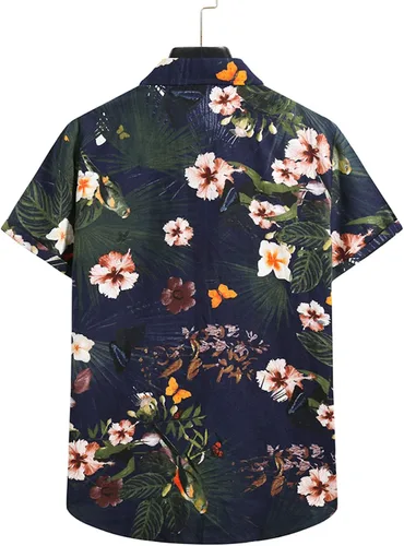 Miniatura 3 de Flower Hawaiian Shirt Men Short Sleeve Fashion Cooling Summer Beach Shirt Tropical Floral Casual Button Down Shirt Top