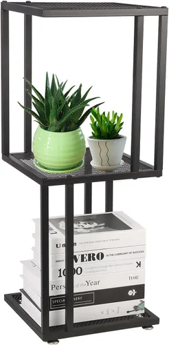 Miniatura 6 de Soporte para plantas de interior de 29 pulgadas, esquina de 3 niveles con estante de malla de metal resistente, moderno soporte decorativo
